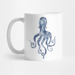 Sponge painted Indigo blue Octopus Mug